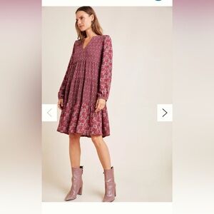 Anthropologie Maeve Amber Tiered Tunic Dress